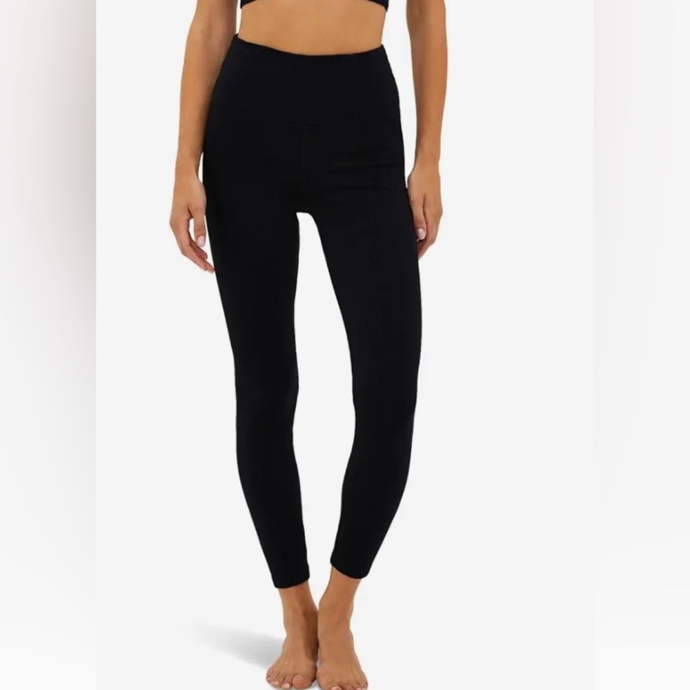 Beach Riot Piper Black Cable-Knit Fabric High-Rise Leggings in Large